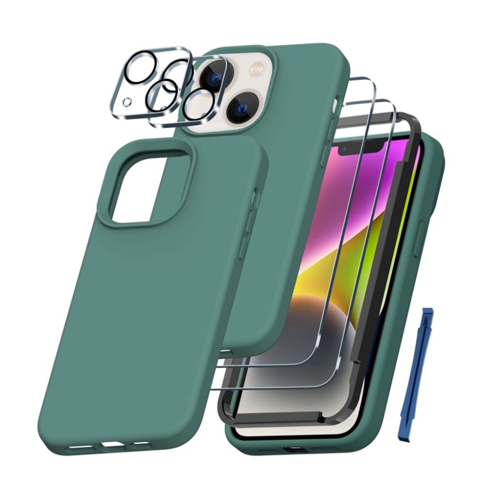 [5 in 1] iPhone 13 / iPhone 14 Case | 2X Screen Protector + 2X Camera Lens